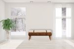 Boucle Buffalo Hide Leather Bench