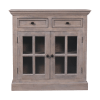 Stone Finish Cabinet with Glazed Doors
