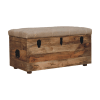 Beige Buffalo hide leather Storage Trunk
