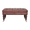 Buffalo Brown Leather Ottoman with Castor Legs
