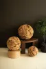 SET OF THREE RECYCLED TEAKWOOD SPHERES