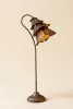 RUSTIC METAL TABLE LAMP - FLOWER