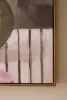 FRAMED PAINT OVER PRINT - GREEN VASE WITH PINK FLOWERS