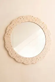 mirROUND FRAMED CAPIZ SHELL MIRROR #2