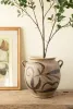 RUSTICE CERAMIC VESSEL WITH TWO HANDLES
