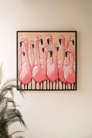FRAMED FLAMINGO PAINTING