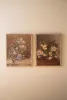 SET OF TWO CANVAS PAINT OVER PRINT FLOWERS