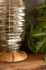 GLASS AND WOOD TABLE LAMP BASE