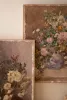 SET OF TWO CANVAS PAINT OVER PRINT FLOWERS