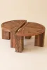 SET OF TWO RECLAIMED WOOD ROUND COFFEE TABLES