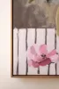 FRAMED PAINT OVER PRINT - GREEN VASE WITH PINK FLOWERS