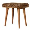 Leopard Velvet Tray Style Footstool