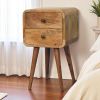 Curved Chestnut nightstand