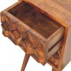 Mini Chestnut Cube 2 Drawer nightstand