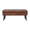 Harbour Brown Leather Bench