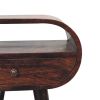 Light Walnut Circular nightstand with Open Slot