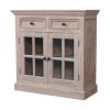 Stone Finish Cabinet with Glazed Doors