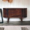 Light Walnut Rounded Lid-up Blanket Box