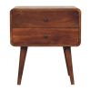 Large Curved Chestnut Bedside