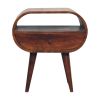 Large Chestnut Circular Open Bedside