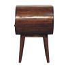 Large Chestnut Circular Open Bedside