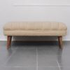 Cream Boucle Puffer Bench
