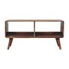 Curved Chestnut Double Slot Media Unit
