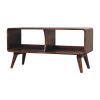 Curved Chestnut Double Slot Media Unit