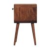 Mini Honey Caramel Curved Bedside with Lower Slot