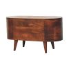 Curved California Walnut Blanket Box