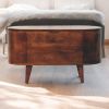 California Walnut Rounded Lid up Blanket Box