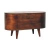 California Walnut Rounded Lid up Blanket Box