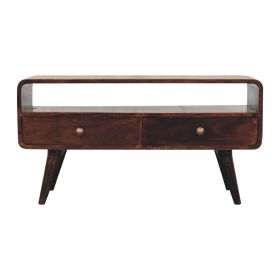 Curved California Walnut Media Unit