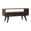 Curved California Walnut Media Unit