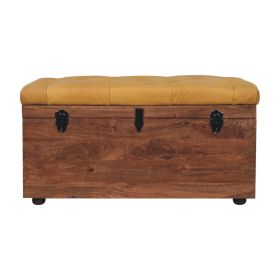 Buffalo Hide Honey Caramel Storage Trunk