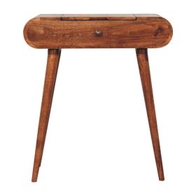 Mini Honey Caramel Dressing Table with Foldable Mirror