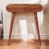Mini Honey Caramel Dressing Table with Foldable Mirror