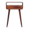 Mini Curved Honey Caramel Console Table