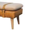 BouclÃ© Buffalo Hide Olive Green Leather Bench