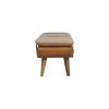 BouclÃ© Buffalo Hide Tan Leather Bench