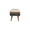 BouclÃ© Buffalo Hide Olive Green Leather Bench