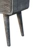 Sandblasted Ash Curved Bedside