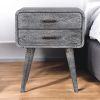 Sandblasted Ash Curved Bedside