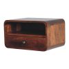 Large Chestnut Curve Upper Slot Floating Bedside