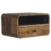 Large Oak-ish Curve Upper Slot Floating Bedside