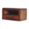 Chunky Chestnut 1 Drawer Wall Mounted Nightstand