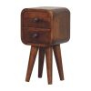 Extra Mini Curved Chestnut Bedside