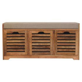 Shutter Oak-ish Shoe Bench