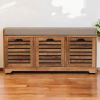 Shutter Oak-ish Shoe Bench