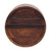 Floating Circle Chestnut Bedside